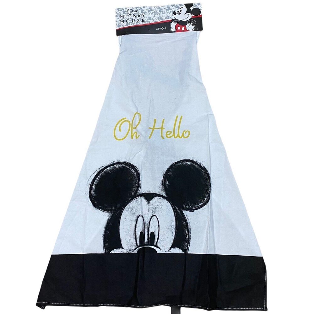 Disney Apron Adult Mickey Mouse Kitchen Tie Ears Holiday Oh Hello Peek‎ A Boo